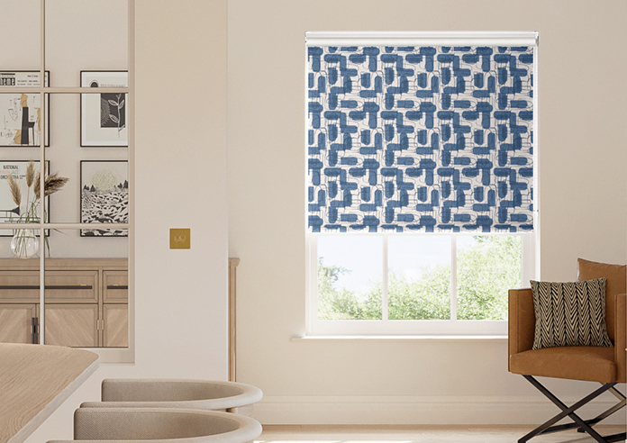 Meander, Navy - Twist&Fit Roller Blind - Image 3